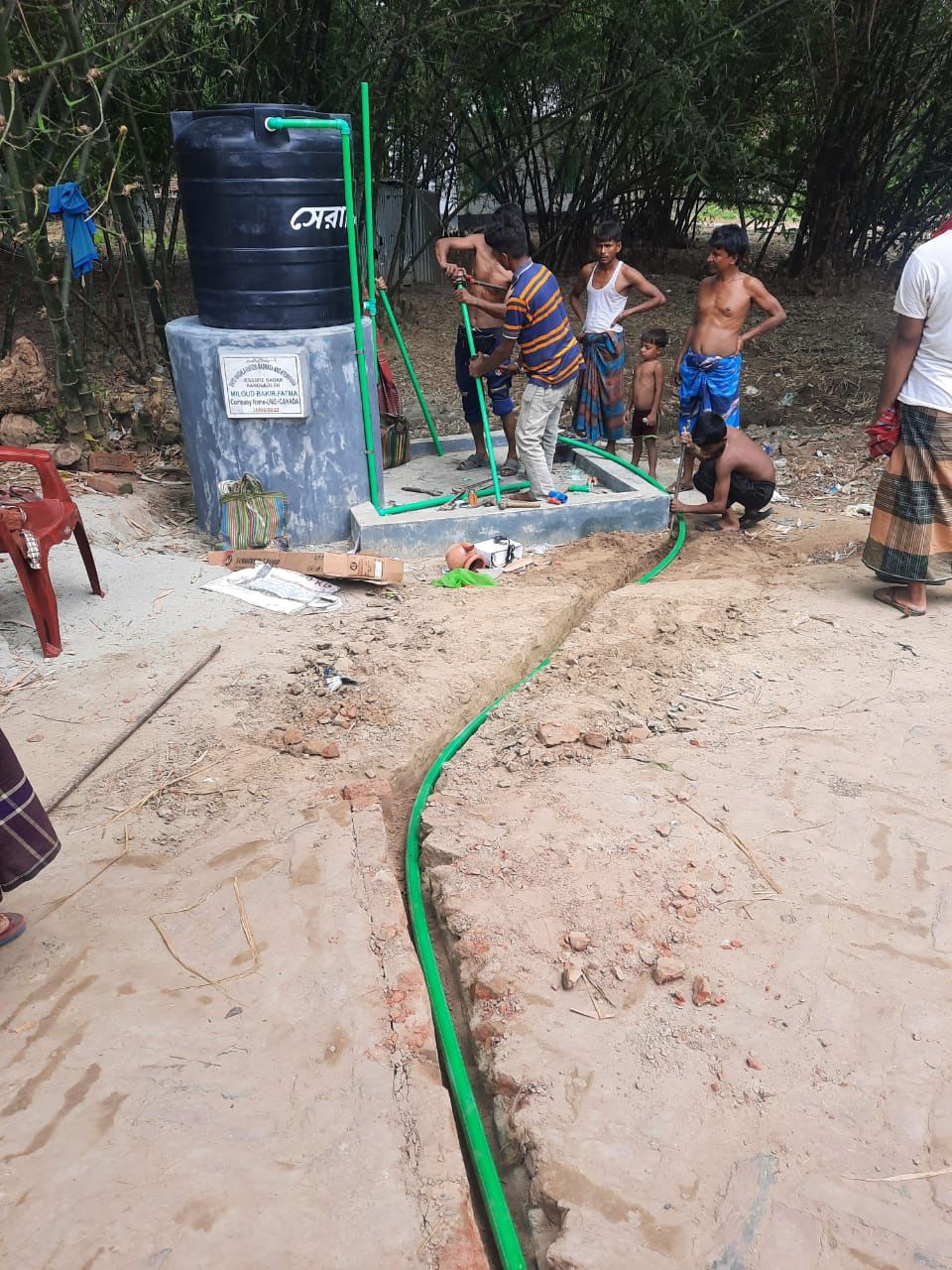 Installation du réseau d’eau